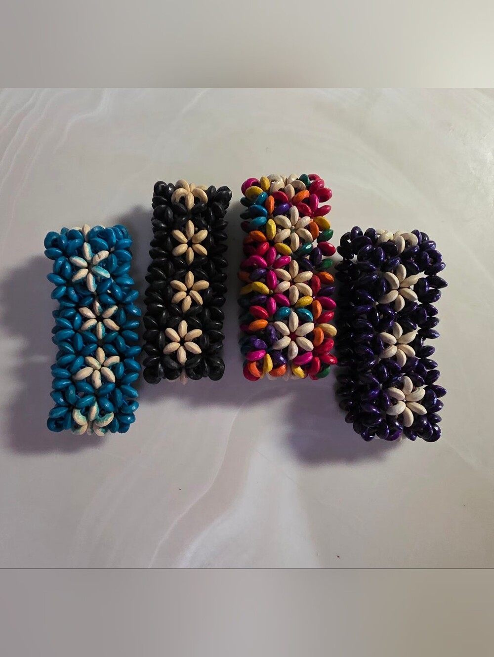 4 Mexican Wood stretch Bracelets